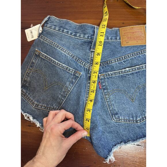 Levi's Free People 501 High-Rise Denim Shorts Athens Blue Size 24 NWT $69 - Picture 16 of 16